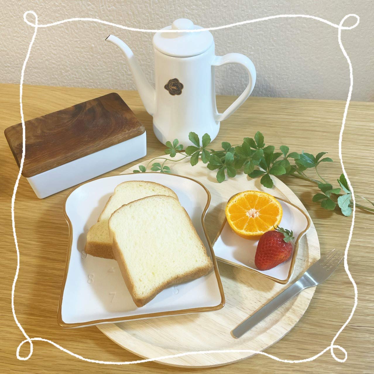 Amazon.co.jp: パン皿 トーストプレート 大 2枚セット 食パン皿 カフェ